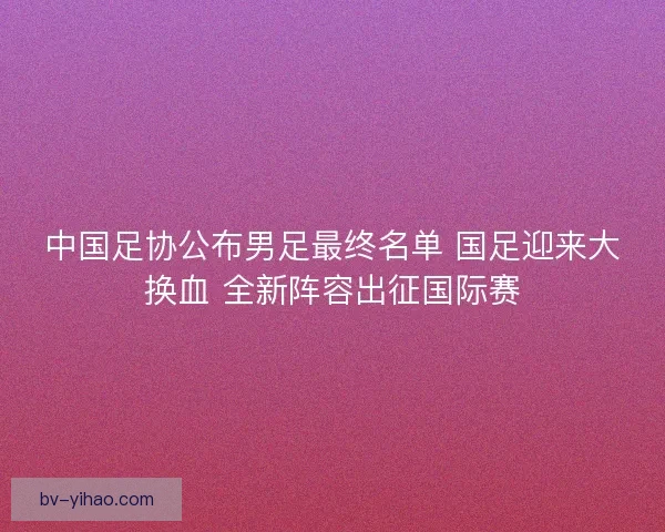 中国足协公布男足最终名单 国足迎来大换血 全新阵容出征国际赛